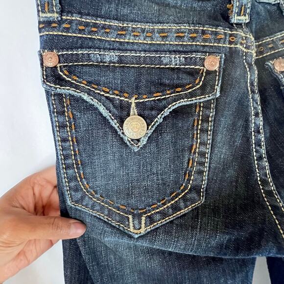 MISS ME JEANS Women's Y2K Mid Rise Boot Cut JP4896K-3 Dark Wash Size 28 - Picture 7 of 9